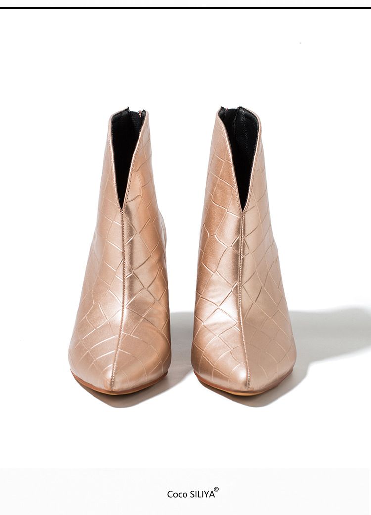 Herbst/Winter Damen Stiefeletten mit spitzer Zehenpartie und klobigem Absatz – Modische Stiefeletten für die Freizeit und das Büro_voghion.com