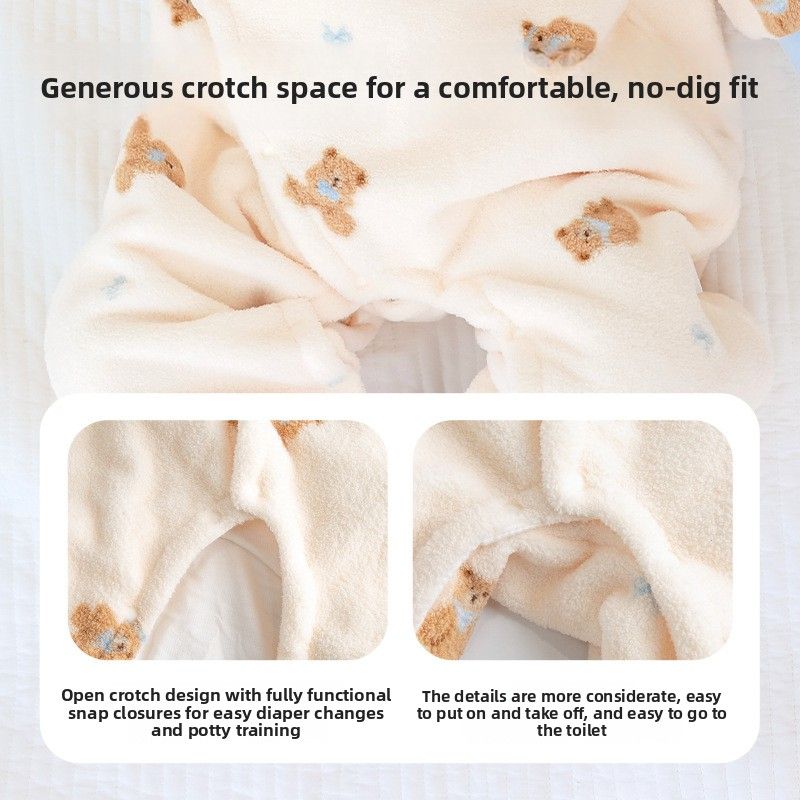 Baby-Einteiler aus dickem Fleece, Kinderpyjama für Herbst und Winter, warmer Baby-Schlafsack, Loungewear der Klasse A_voghion.com