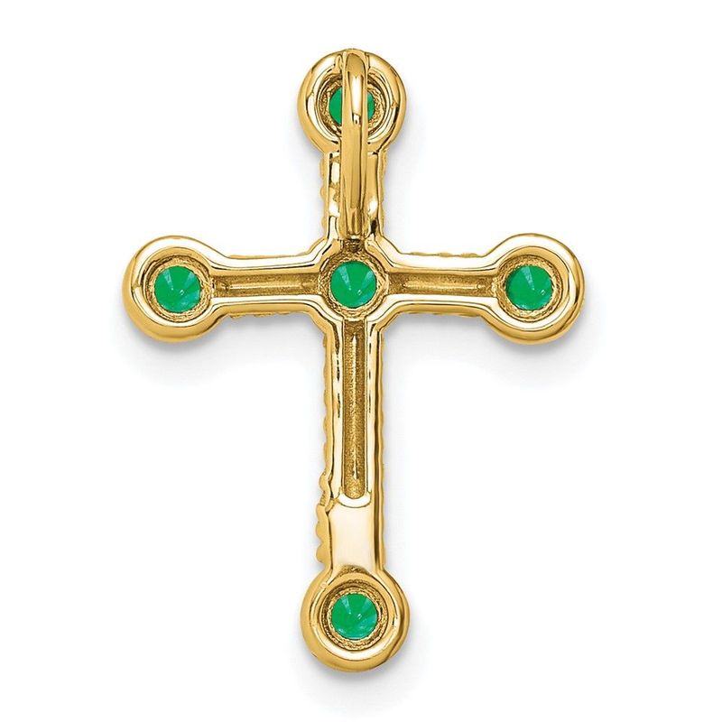 14k Emerald Cross Chain Slide_voghion.com