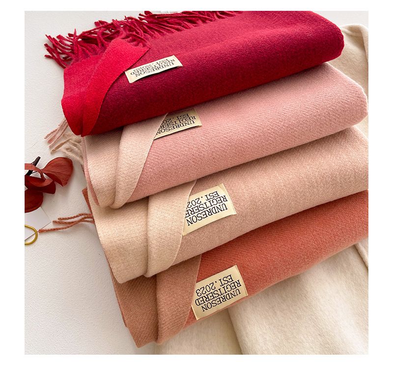 Nuova sciarpa di alta qualità 2025, versione coreana invernale da donna, versatile, in imitazione cashmere, calda, tinta unita, spessa, morbida, cerata, bifacciale_voghion.com