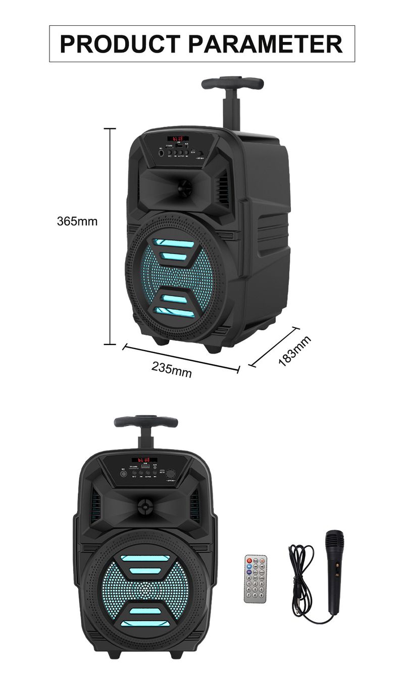ZQS6111 csuklórúd kocsi hangszóró, nagy teljesítményű RGB mikrofonos távirányítóval_voghion.com