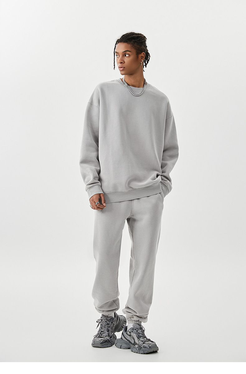 Unisex Heavyweight Fleece Tracksuit – Vintage Batik Print Hoodie & Jogger Set (S-XXL, 58% Polyester 42% Cotton)_voghion.com