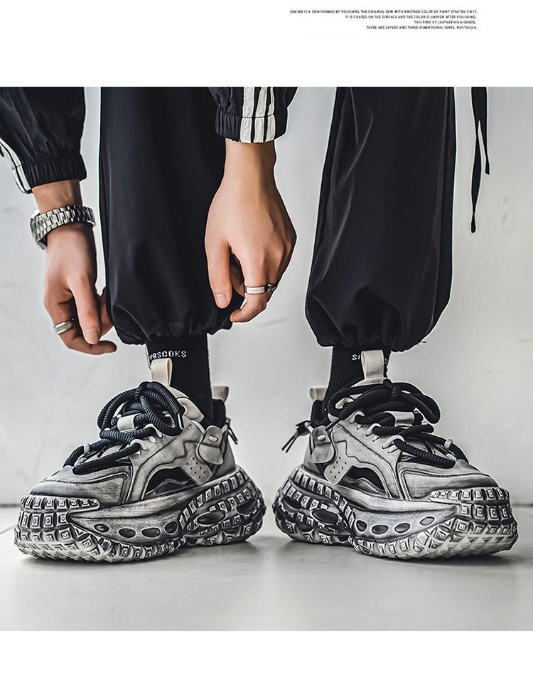 Men’s Shoes mesh breathable sports casual shoes non slip height increasing student personality dad shoes trendy shoes_voghion.com