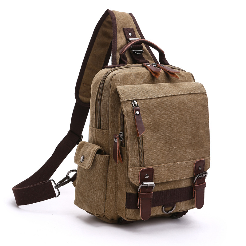 Zaino in tela alla moda, zaino diagonale da viaggio all'aperto, adatto per uomini e donne, borsa a tracolla, zaino_voghion.com