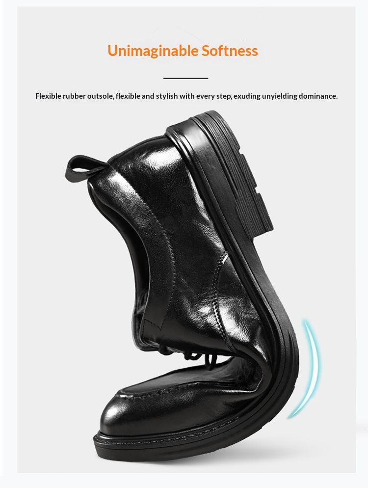 Voyage Woodpecker Business Casual Formal Leather Men's Korean Style Trendy British Pointed High-End Soft Sole Derby Shoes_voghion.com