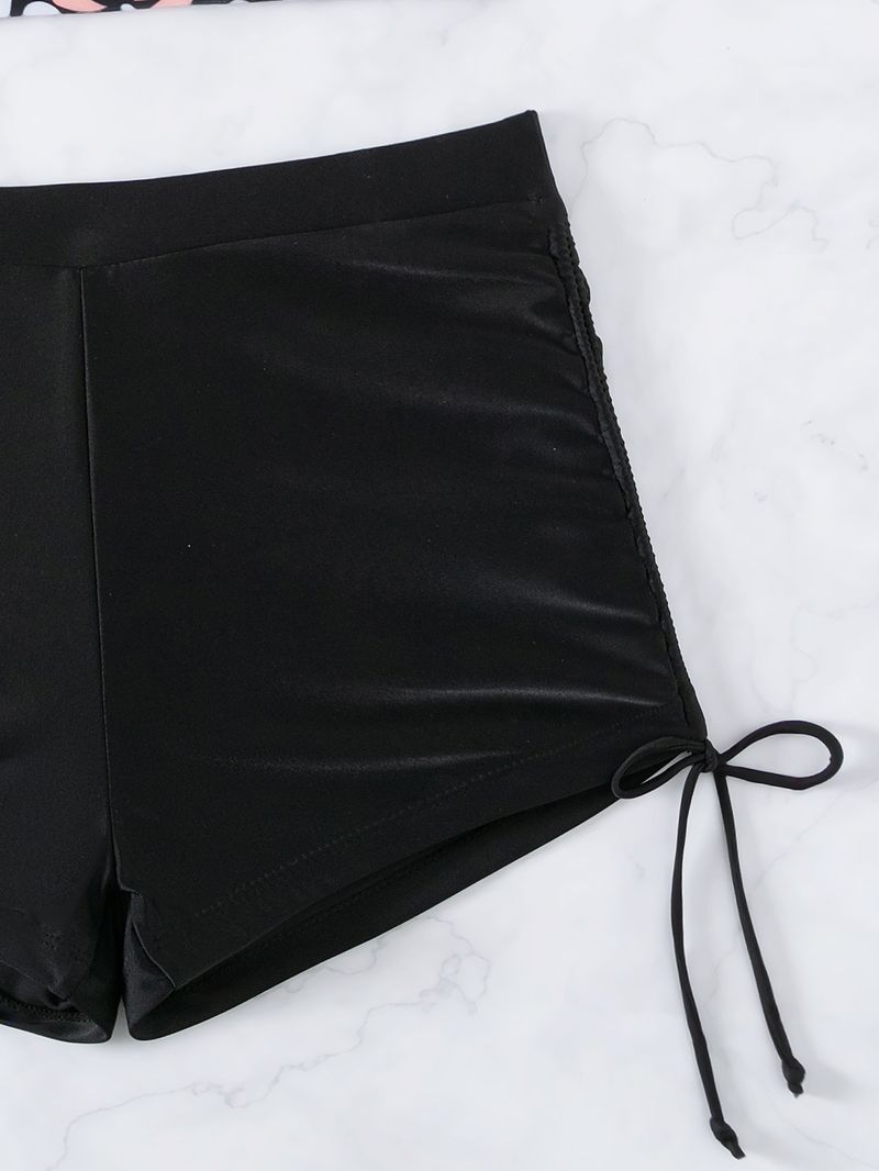 Ženska oblačila Tankini Tisk Boksarice z visokim pasom Konzervativne bikini Razcepljene kopalke Kopalke_voghion.com