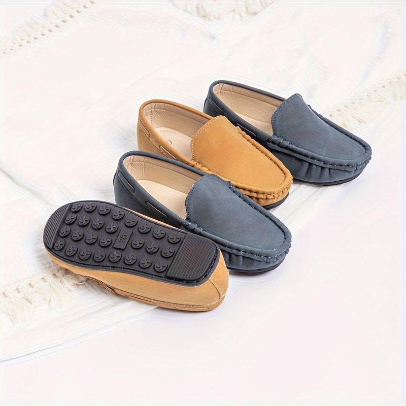 Boys' Lightweight Slip-On Loafer Shoes Comfortable Non-Slip Flats for Wedding Party - All Seasons_voghion.com