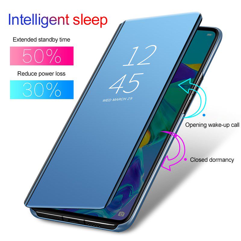 Xiaomi Redmi Note 11 için Akıllı Flip Kılıf Aynalı Deri Standlı Telefon Kılıfı Redmi Note 11 Pro Plus 11S 5G Braket Kılıfı_voghion.com