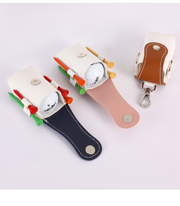 Portachiavi da appendere all'esterno con motivo color block, piccola borsa da cintura, borsa portatile per la protezione delle palline da mini golf_voghion.com