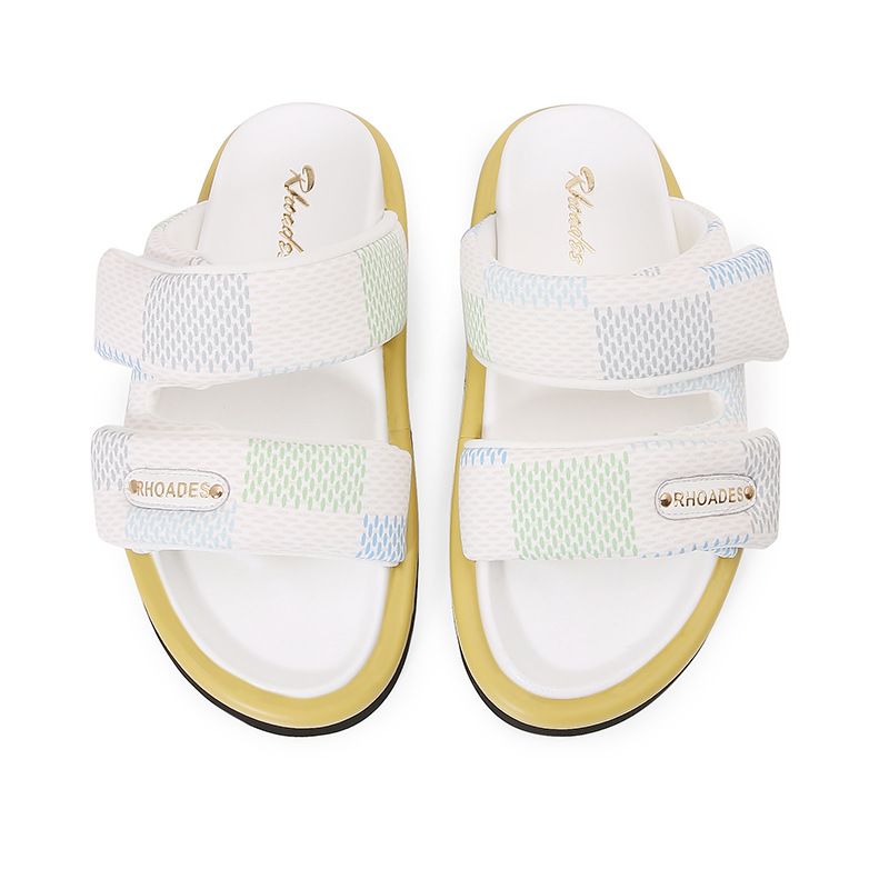 Roddy'nin Yeni Terlikleri L Ev Plaj Ayakkabıları Cırt Cırtlı Kalın Tabanlı Sandaletler V Ev Çok Yönlü Kadın Ayakkabıları_voghion.com