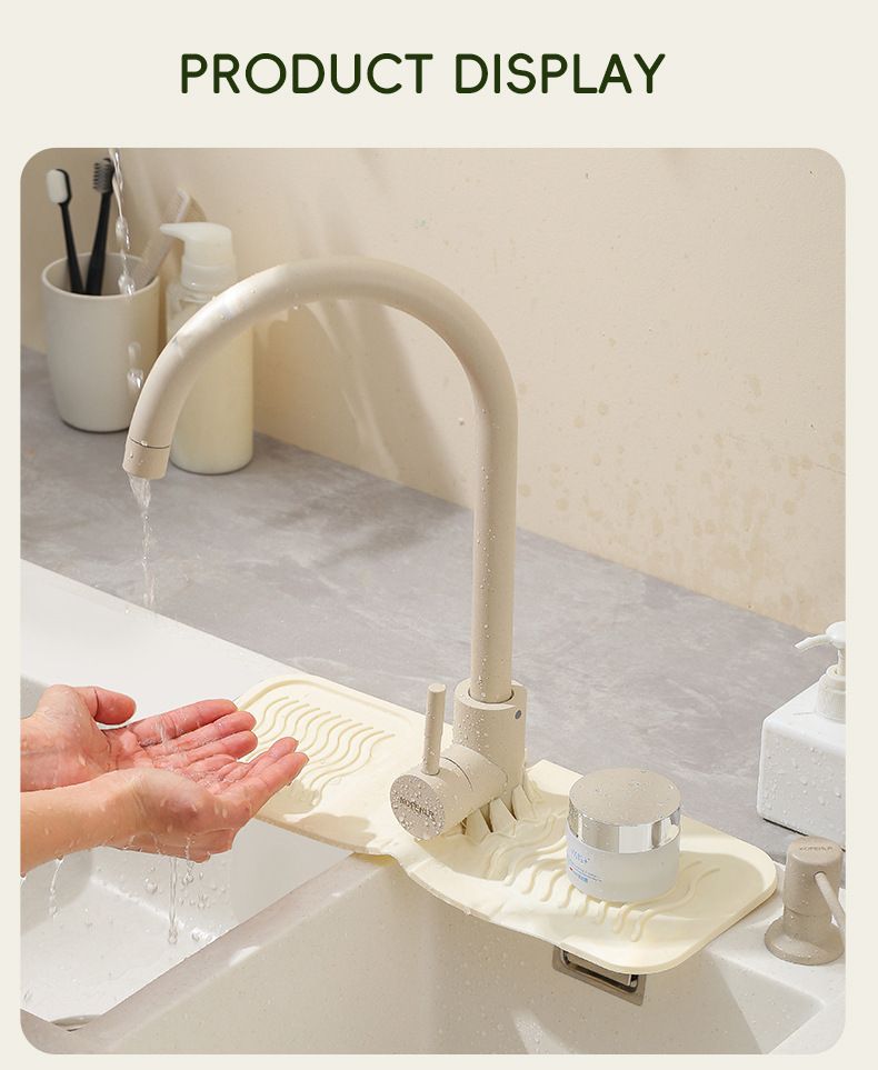 Silicone Drain Mat Faucet Storage Drain Rack Wash Basin Splash Pad Extended Home Kitchen Table Drain Mat_voghion.com