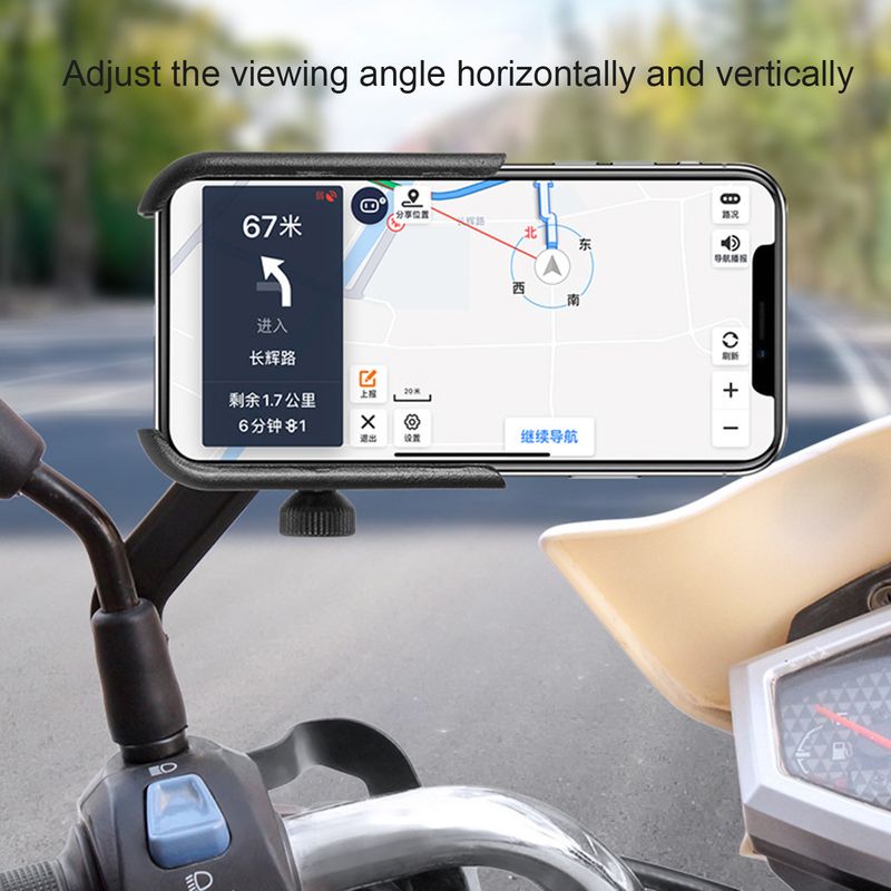 Kunjiuyou telefonställ stabilt vridbart aluminiumlegering Motorcykel Cykeltelefonhållare för navigering-svart styretyp_voghion.com