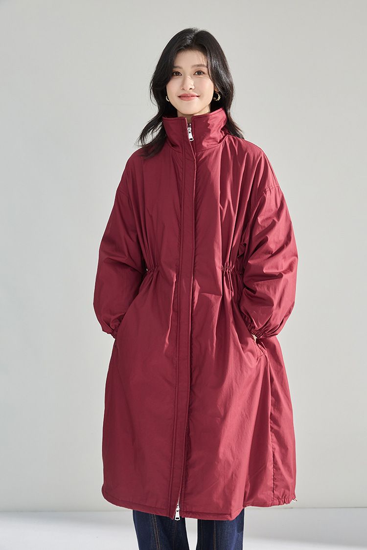 Nuovo piumino lungo da donna, stile trench White Goose, versione autunno-inverno, ultra ampio, con coulisse in vita_voghion.com