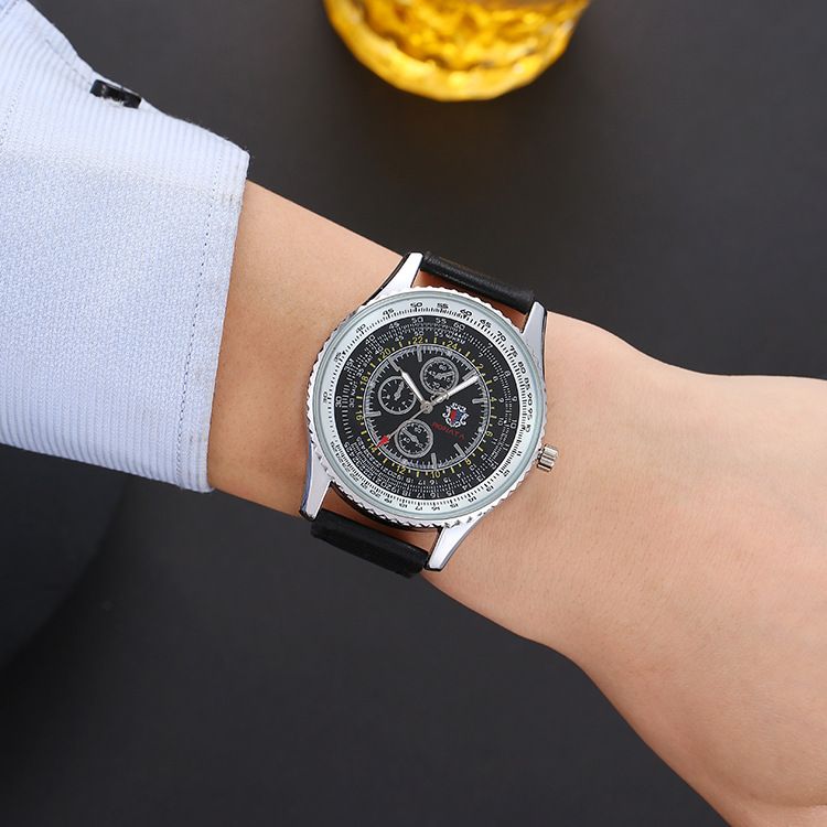 Großes Zifferblatt Sport Wind Windmühle Draht Gürtel Herrenuhr_voghion.com