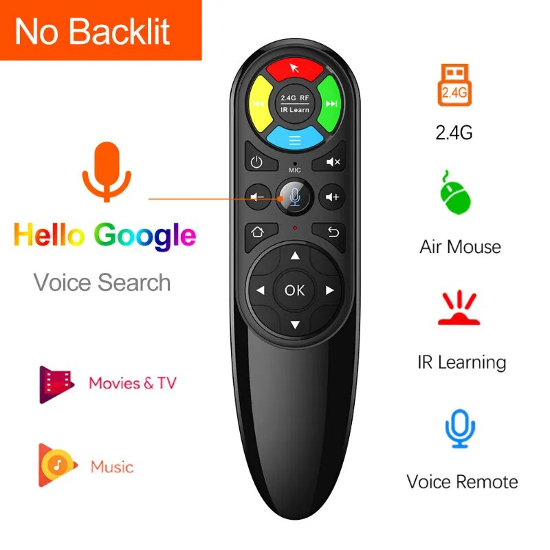 Q6 PRO stemmefjernbetjening 2.4G trådløs luftmus med gyroskop baggrundsbelyst IR-læring til Android TV Box H96 MAX X96_voghion.com