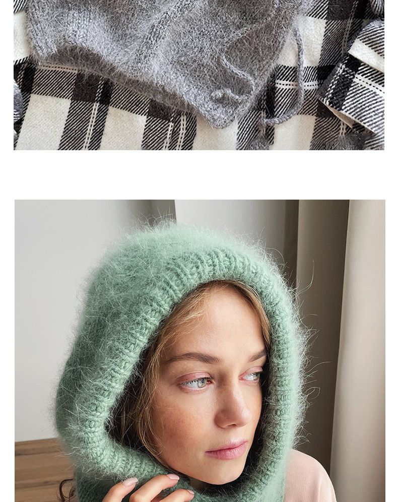 Cagoule coréenne, style étranger, mode automne-hiver, écharpe chaude, col intégré, bonnet tricoté en laine pour femme_voghion.com