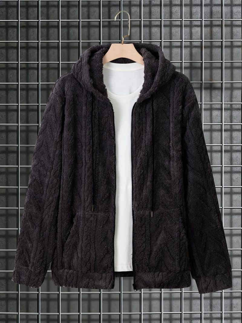 Felpa oversize con cappuccio da uomo – Pullover morbido foderato in pile per abbigliamento streetwear e da casa (nero, antracite, beige, blu navy)_voghion.com