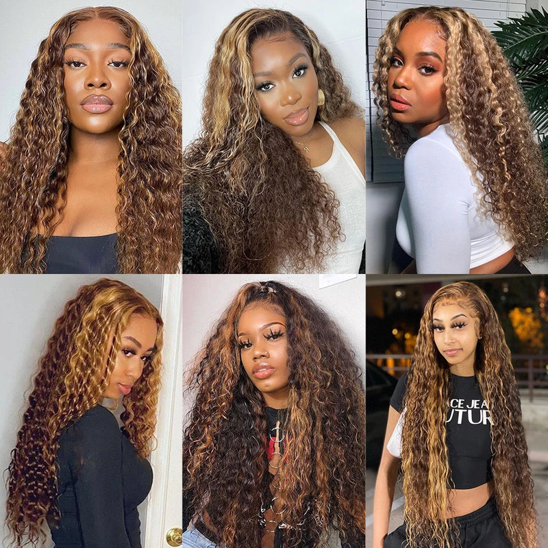 Braziliaans haar 13*4 pre-lace echt haar kleine krullen vlinderhaar pruik 180% dichtheid P4/27 kleurvorm natuurlijk mode geschikt voor dames dagelijks gebruik_voghion.com