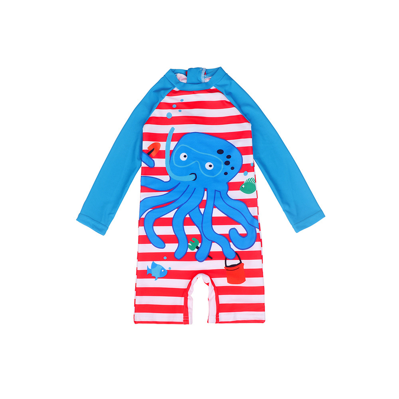 Mother&Kids Children Boys cartoon Squid Octopus swimsuit Baby Baby Boys swimming one-piece swimsuit_voghion.com