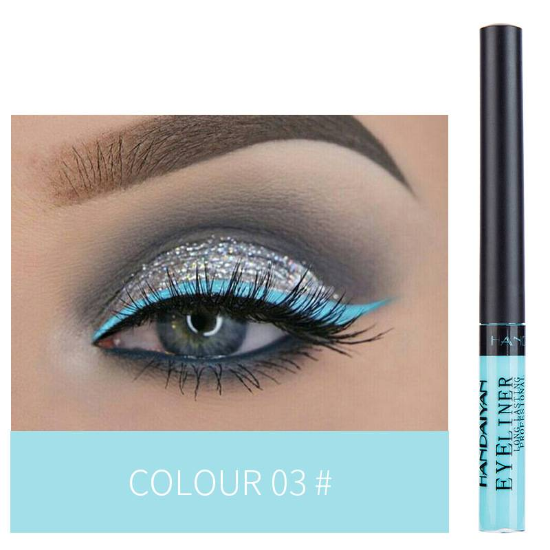 Lidschattenstift 12 farbige Eyeliner-Stifte im Set Matt Schnelltrocknender Flüssig-Eyeliner Flüssiger Eyeliner-Kleber_voghion.com