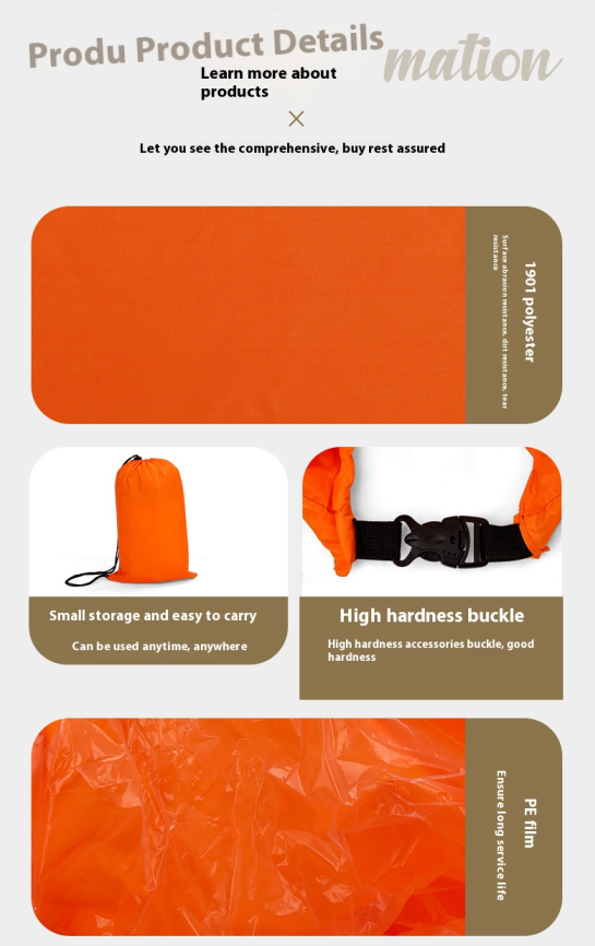 Saco de dormir de playa portátil, sofá de aire individual plegable, sofá inflable con cojín de aire, sofá cama para exteriores_voghion.com