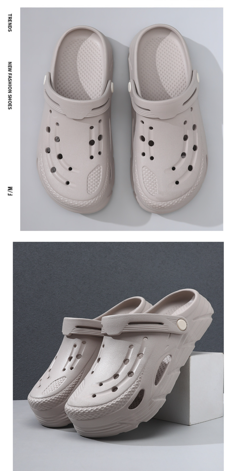 Men's hole shoes are breathable and high heeled slippers for outdoor use wear resistant EVA thick soled and non slip summer sandals for the beach_voghion.com