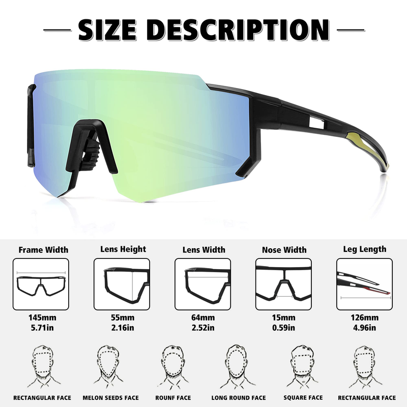 Lunettes de soleil de sport pour hommes et femmes, lunettes de soleil pour la conduite, la pêche, le cyclisme, le VTT, protection UV400_voghion.com
