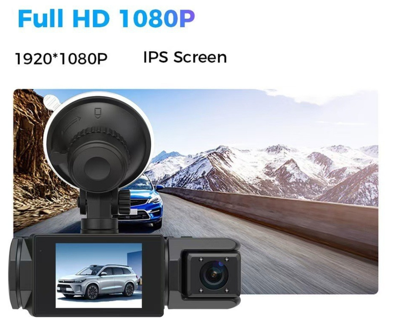 High Definition 1080P Fuerrekorder mat dräi Lënsen an simultanem Display, ausgestatt mat Réckbild, mobilen WIFI, Auto DVR_voghion.com