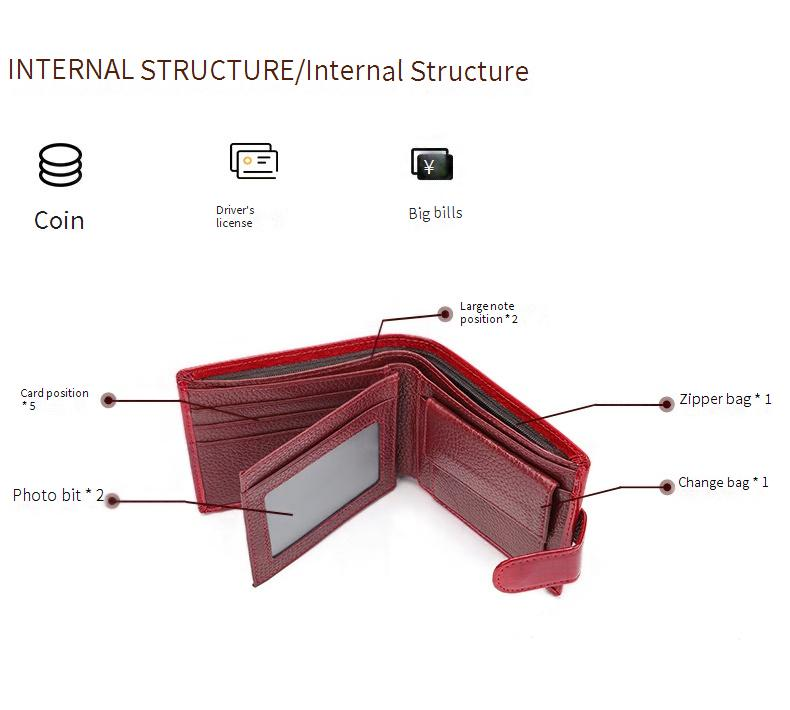 Portafoglio in pelle Marant, corto, elegante, grande capacità, in pelle verniciata di alta qualità, multifunzionale, a due ante, da donna_voghion.com