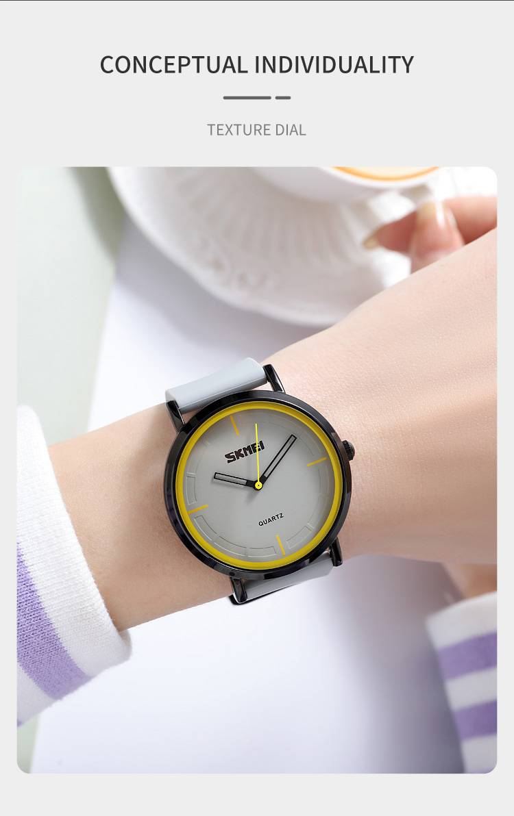 SKMEI Colorful Minimalist Quartz Smartwatch 2050 Fashionable Casual Design. Versatile Contrast Colors._voghion.com