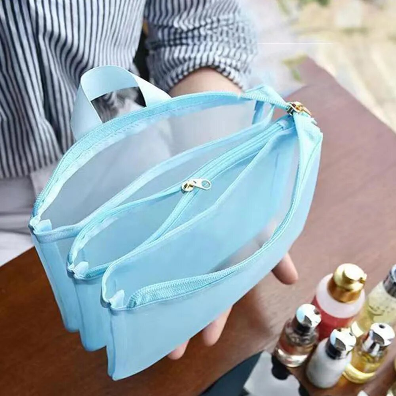 Borsa portaoggetti in rete con scomparto per cosmetici, trucco, borsa da viaggio portatile, organizer per articoli da toeletta e cura della pelle_voghion.com