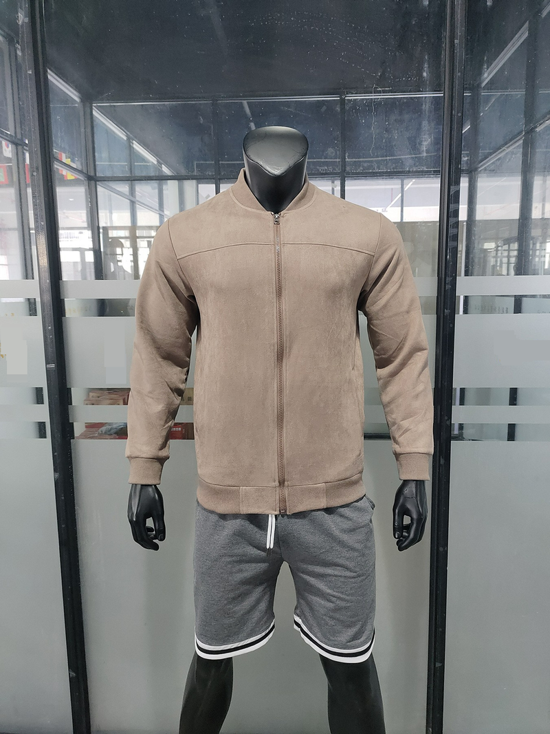 Herbst Wildleder Einfarbig männer Zipper Jacke Casual Retro Langarm Strickjacke Mantel Männer_voghion.com