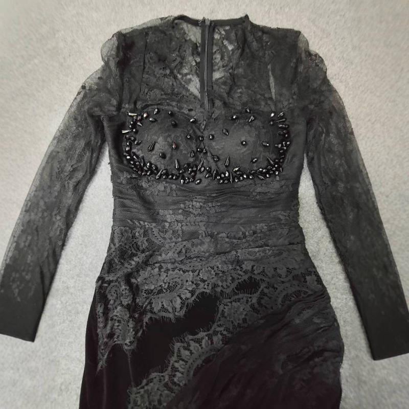 Elegant Mermaid Evening Gown With Long Sleeves – Slim Fit U-Neck Formal Dress For Parties & Special Occasions_voghion.com