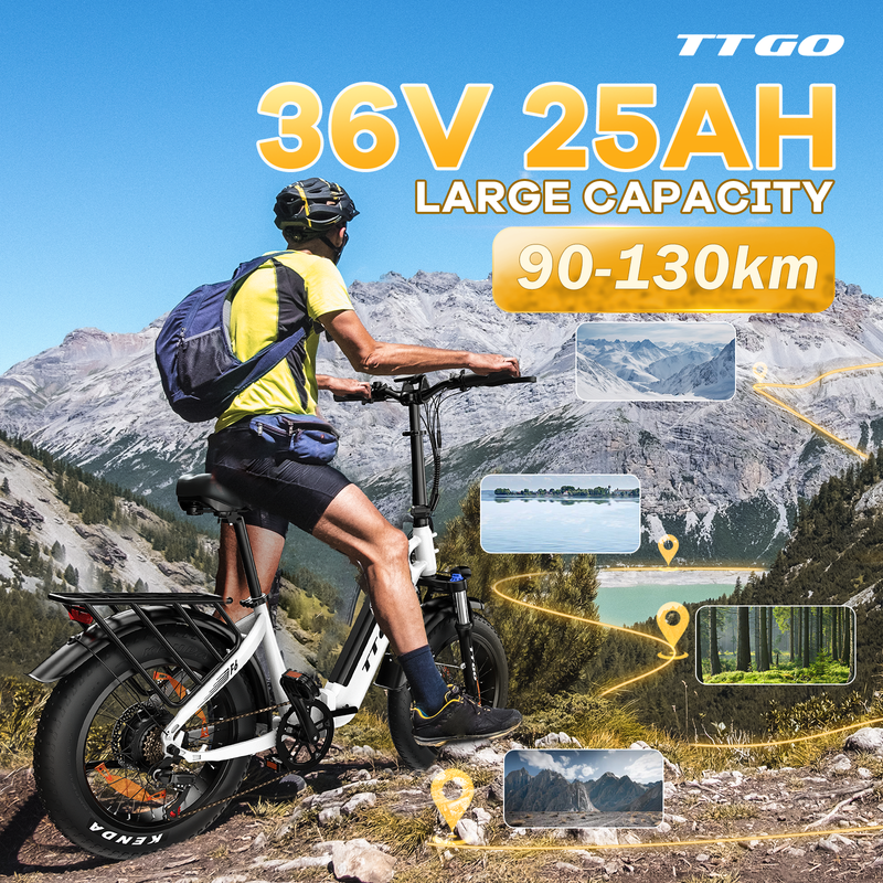 Vélo électrique tout-terrain TTGO F6 1000 W, pneus larges de 4 pouces | 48 V, 20 Ah, autonomie de 150 km, freins hydrauliques, capteur de couple, entrepôt européen, livraison sous 7 jours_voghion.com