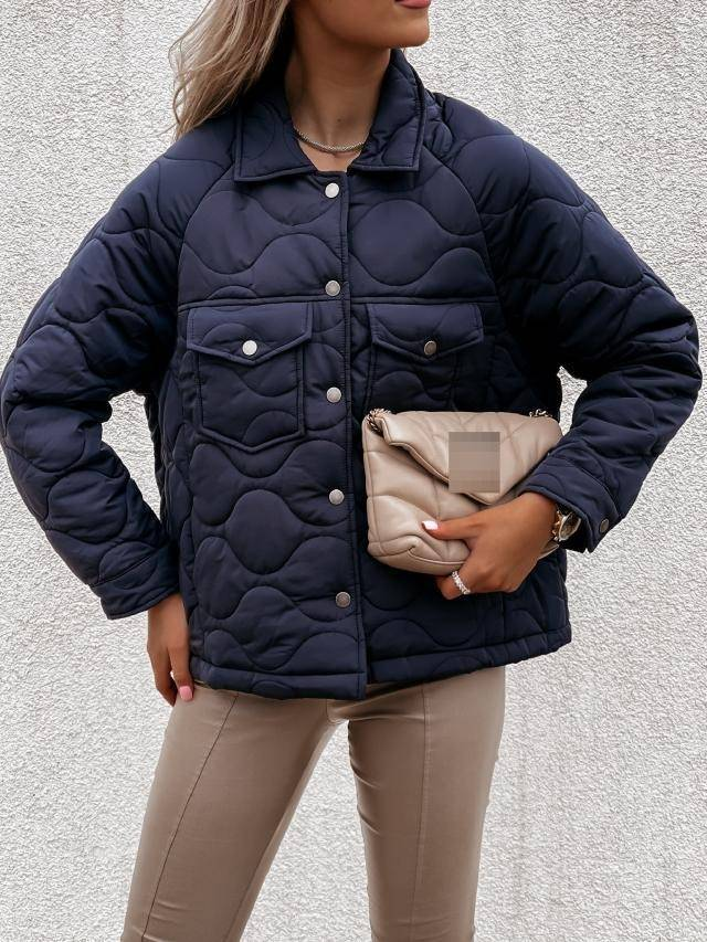Damesjas van katoen met lange mouwen en knoopdetail – warme wintertuniek met V-hals, elegant en comfortabel, grote maten beschikbaar_voghion.com