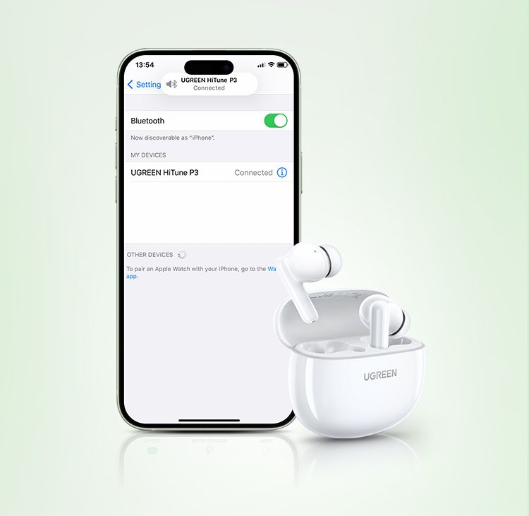 UGREEN HiTune P3 TWS Bluetooth-Kopfhörer, kabellose Kopfhörer, 28 Stunden Anrufgeräuschunterdrückung, In-Ear-Ohrhörer mit Freisprechfunktion_voghion.com