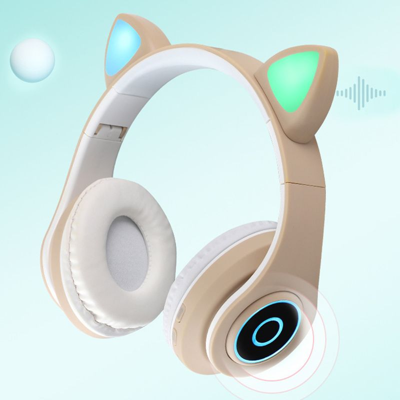 Auricolare Bluetooth 5.0 a forma di orecchie di gatto Anti-interferenza Cuffie stereo wireless da gioco pieghevoli Regalo di compleanno_voghion.com
