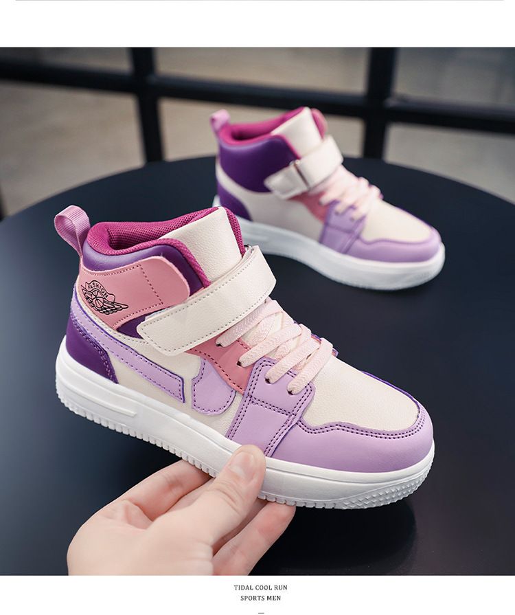 Buty dziecięce Nowe wysokie buty dziecięce dla średnich i dużych dzieci Wiosna i jesień Modna marka Dziewczęce buty sportowe_voghion.com