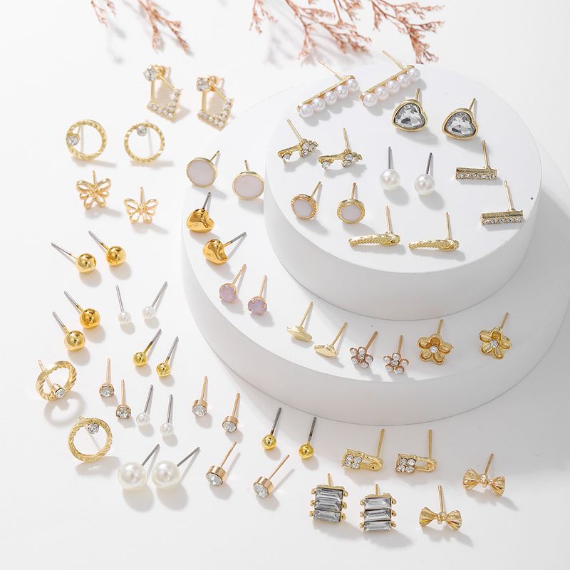 30 Pairs Of Korean-style Earrings, Simple And Versatile, Small And Exquisite, Designed For Ear Jewelry_voghion.com