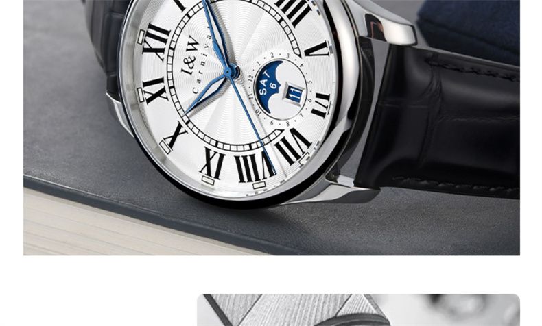 Relojes IW para hombre, reloj mecánico automático MIYOTA, resistente al agua, fecha, manecillas, cristal de zafiro, esfera de ondas romanas, reloj para hombre_voghion.com
