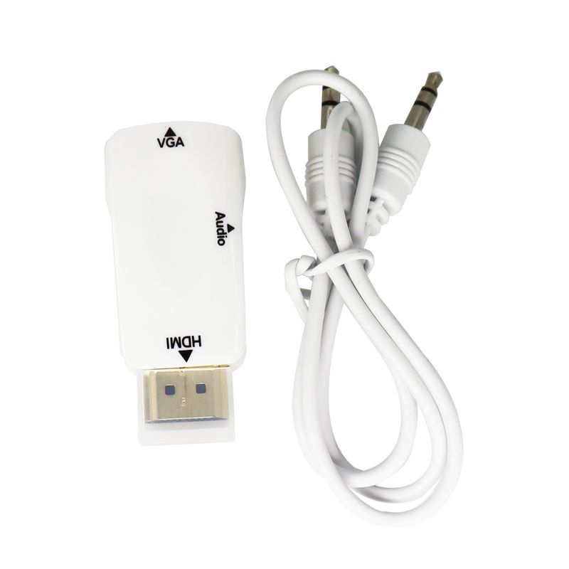 Adaptador de áudio compatível com HDMI para VGA fêmea, conversor de cabo FHD 1080P 720P 480P para PC, laptop, TV, caixa, computador, projetor_voghion.com