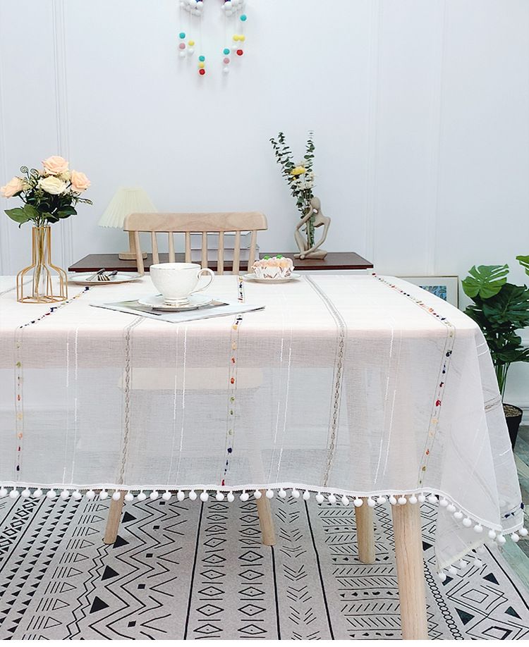Gökkuşağı Şeker Şeffaf Masa Örtüsü - Sehpa, Yemek Masası ve Büfe İçin Hafif Polyester Kılıf_voghion.com