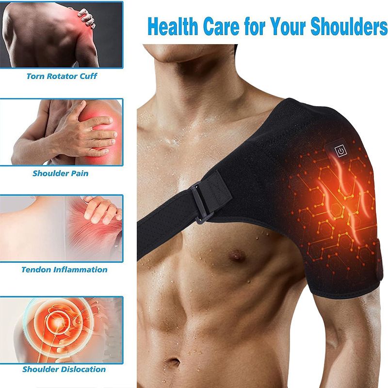 Intelligent heating shoulder pad USB electric heating shoulder pad middle aged and elderly wormwood hot compress physiotherapy heating shoulder pad_voghion.com