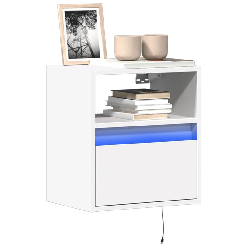 TV-Wandschränke mit LED-Beleuchtung 2 Stk. Weiß 41x31x45 cm_voghion.com