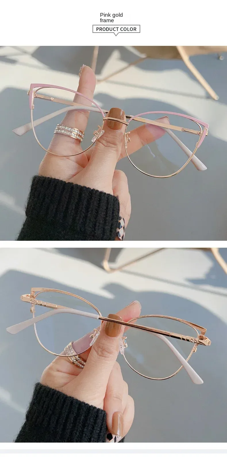 New Arrivals New Fashion Anti Blue Light Blocking Glasses Women Men Retro Cat Eye Frame Reading Computer Clear Lens Simple Female_voghion.com