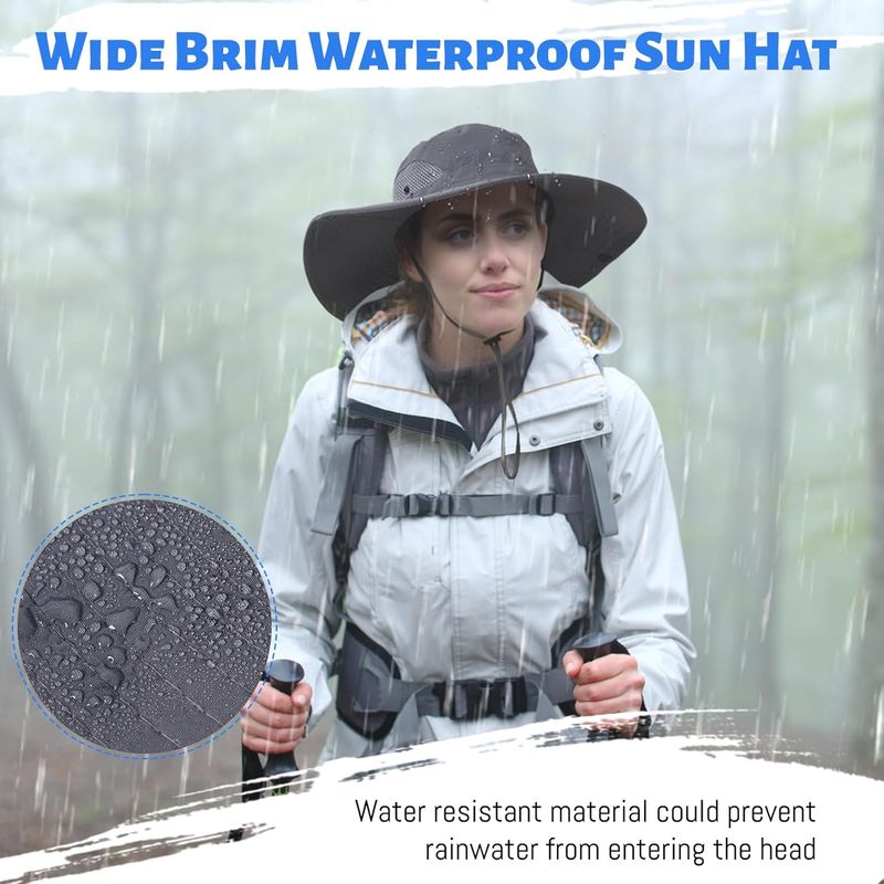 Sun Men's Safari Wide Brim Summer With UV Protection Men And Women Foldable Boonie Hat For Outdoor Hiking Adventure_voghion.com
