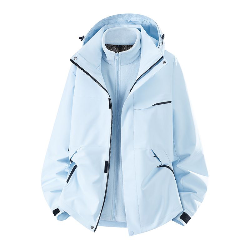 Luo Tuo Giacca da alpinismo sottile antivento impermeabile foderata in pile da donna, tre in uno, stile stesso, da uomo_voghion.com