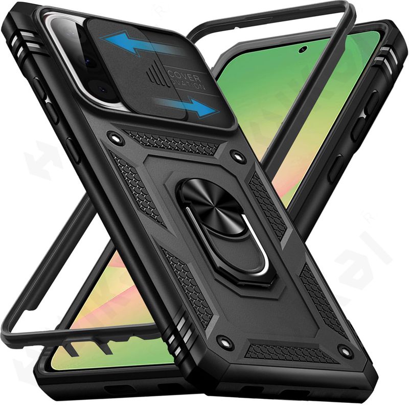 Case For Samsung Galaxy A56 A36 5G Build In 360° Slide Camera Rotating Ring Kickstand Military Grade Protective Cover_voghion.com