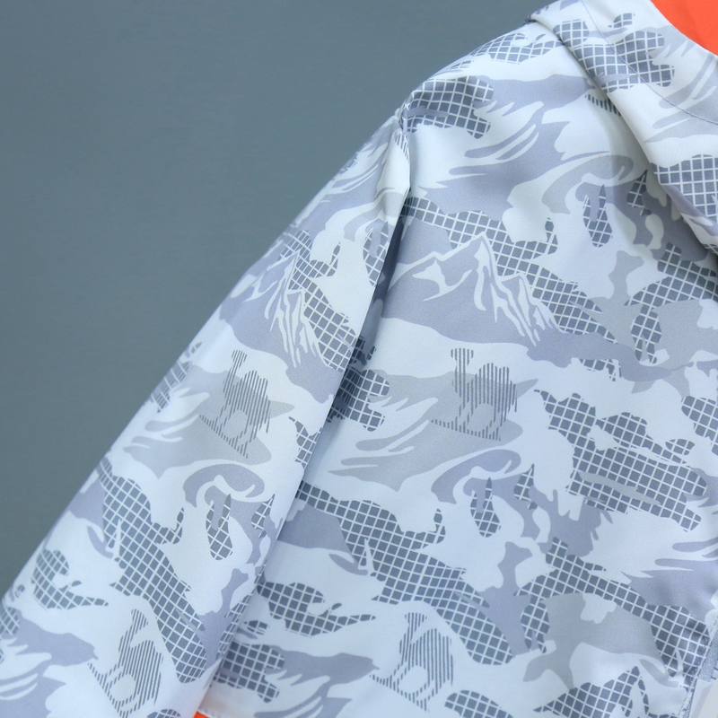 Boys and girls warm jacket children's hooded outdoor camouflage splicing punching jacket outdoor waterproof windproof tops_voghion.com