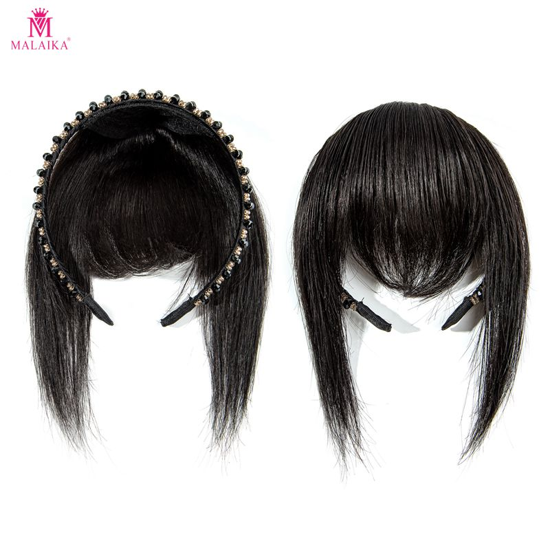 Capelli intrecciati da donna Fascia per capelli lisci Pezzi di capelli veri Clip in corona Topper Estensione per capelli con frangia per donne con estensioni di capelli sottili Chignon_voghion.com